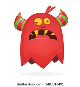 Cartoon angry monster. Halloween illustration of scary monster