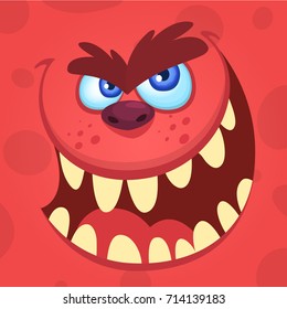 Cartoon angry monster. Vector illustration