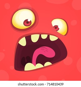 Cartoon angry monster. Vector illustration