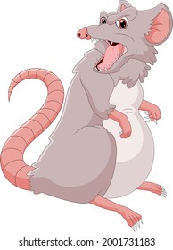 Cartoon Angry Mouse On White Background