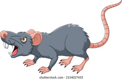 Cartoon Angry Mouse On White Background