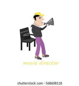 cartoon angry movie director 