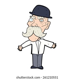 cartoon angry old british man