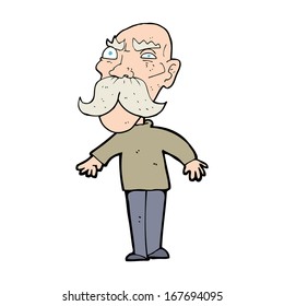 cartoon angry old man