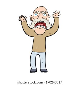 caricatura de viejo furioso