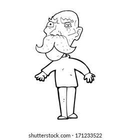 cartoon angry old man