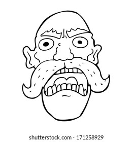 caricatura de viejo furioso