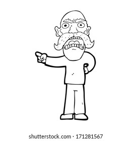 caricatura de viejo furioso