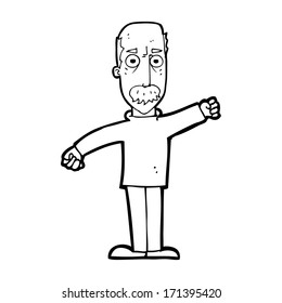 caricatura de viejo furioso