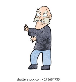 cartoon angry old man