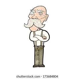 caricatura de viejo furioso