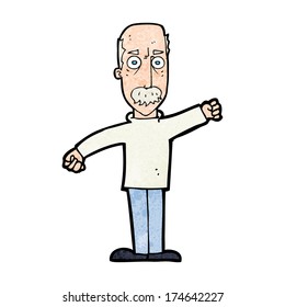caricatura de viejo furioso