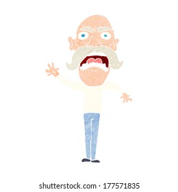 caricatura de viejo furioso