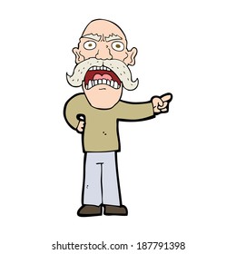 caricatura de viejo furioso