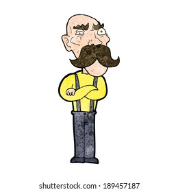 Karikatur wütender alter Mann