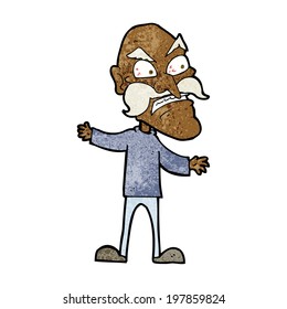 cartoon angry old man