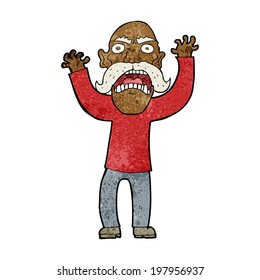caricatura de viejo furioso