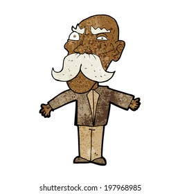 caricatura de viejo furioso