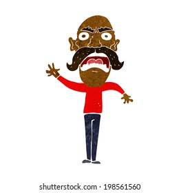 caricatura de viejo furioso