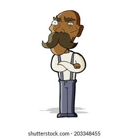 caricatura de viejo furioso