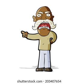 cartoon angry old man