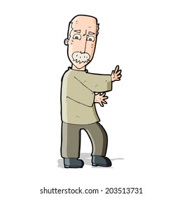caricatura de viejo furioso