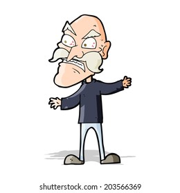 cartoon angry old man
