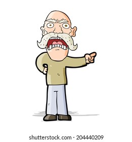 Cartoon Angry Old Man