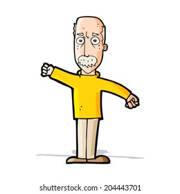 Karikatur wütender alter Mann