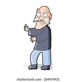 cartoon angry old man