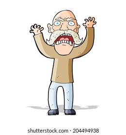 caricatura de viejo furioso