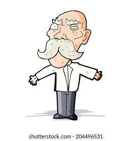 caricatura de viejo furioso