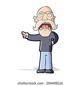 cartoon angry old man