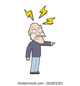 cartoon angry old man