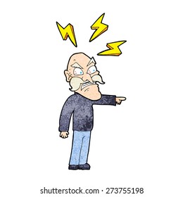 caricatura de viejo furioso