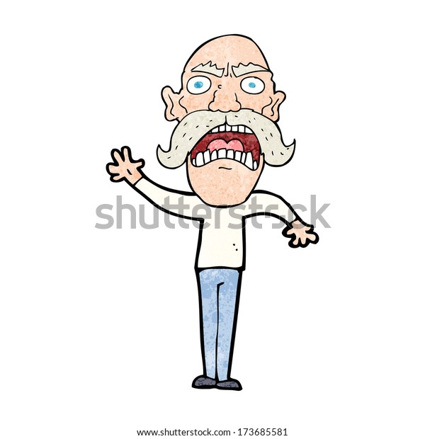 Cartoon Angry Old Man Stock Vector (Royalty Free) 173685581