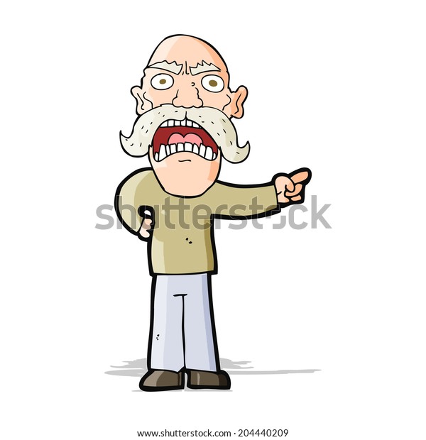 Cartoon Angry Old Man Stock Vector (Royalty Free) 204440209 | Shutterstock
