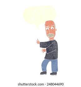 caricatura de anciano furioso con burbuja de habla