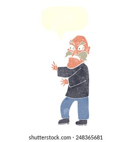 cartoon angry old man with speech bubble