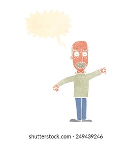 cartoon angry old man with speech bubble