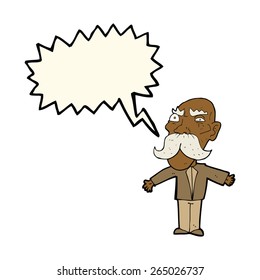 caricatura de anciano furioso con burbuja de habla