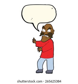 caricatura de anciano furioso con burbuja de habla