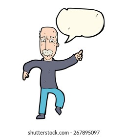 cartoon angry old man with speech bubble