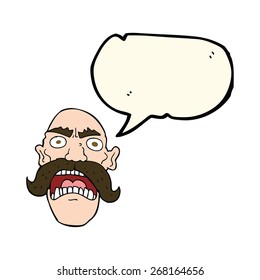 cartoon angry old man with speech bubble