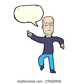 caricatura de anciano furioso con burbuja de habla