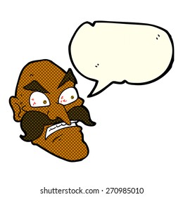 caricatura de anciano furioso con burbuja de habla