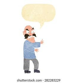 caricatura de anciano furioso con burbuja de habla