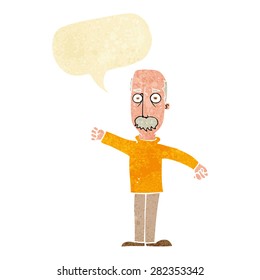 cartoon angry old man with speech bubble