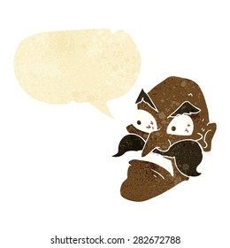 cartoon angry old man with speech bubble