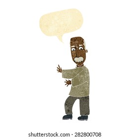 cartoon angry old man with speech bubble